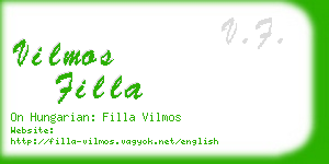 vilmos filla business card